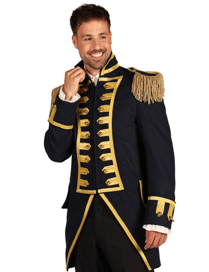 Veste militaire bataille de Waterloo bleu marine luxe homme