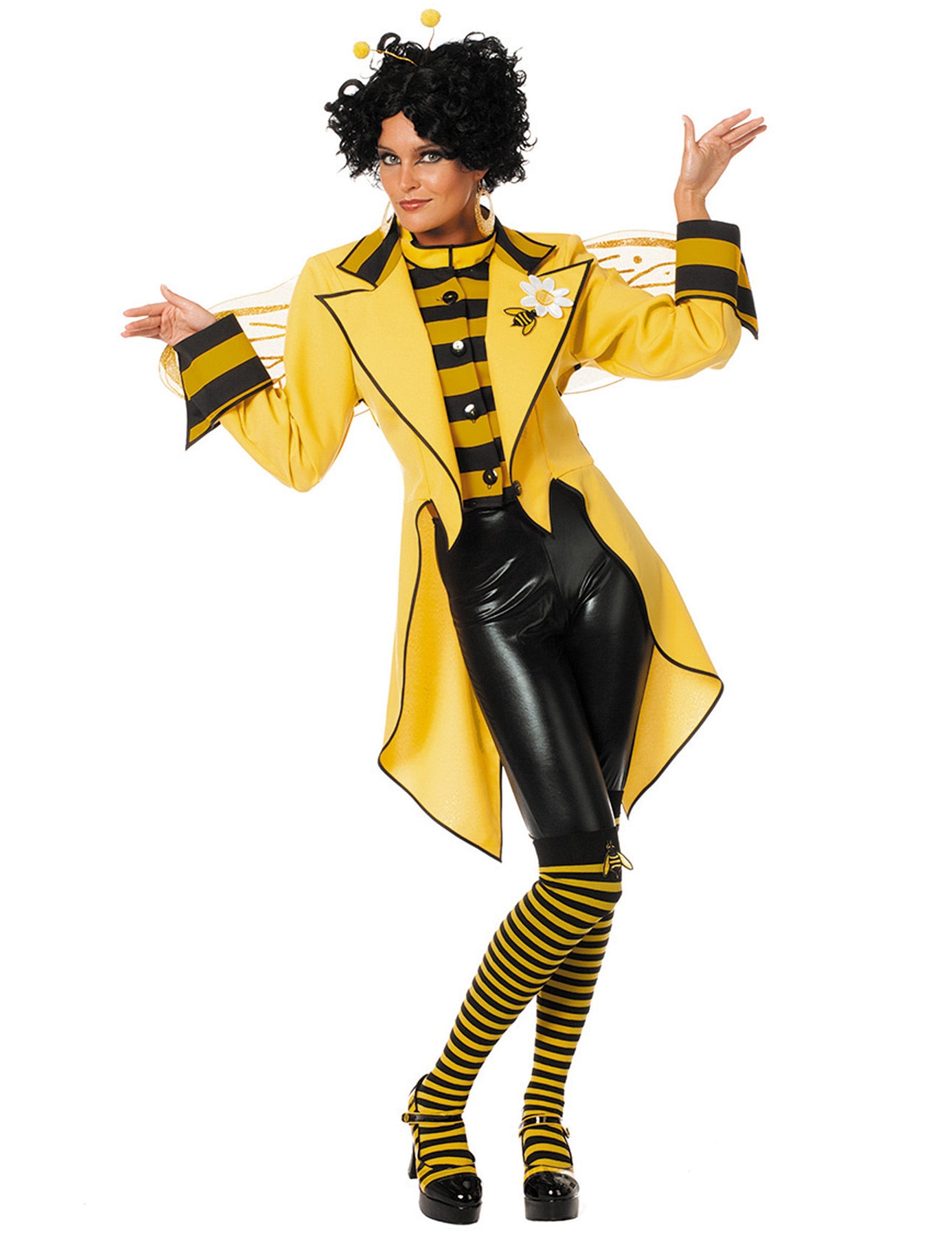 Veste queue de pie abeille pour femme jaune et noire