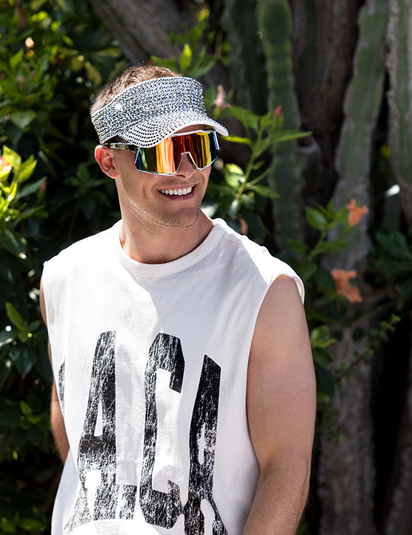 Vizieră cu strasuri argintii pentru adulți