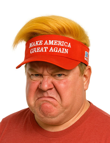 Visière avec cheveux Make America Great Again adulte