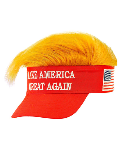 Visière avec cheveux Make America Great Again adulte