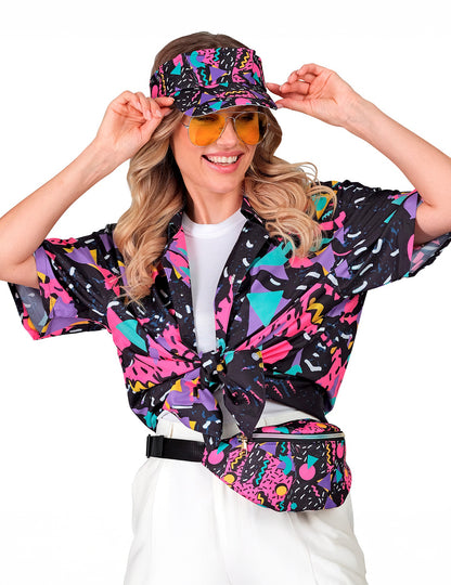 Cozieră neagră pentru adulți cu model anii '90 și banană