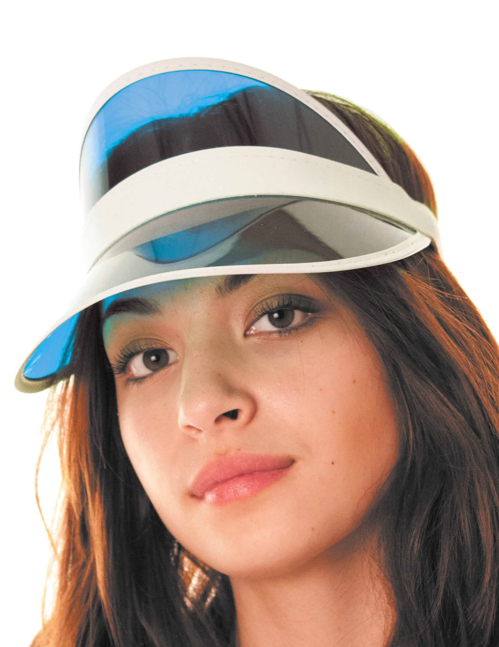 Vizieră de poker pentru adult albastră și albă