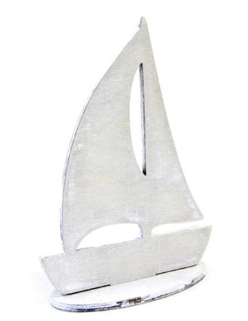 Barca cu pânze gri decorative 15 x 11 cm