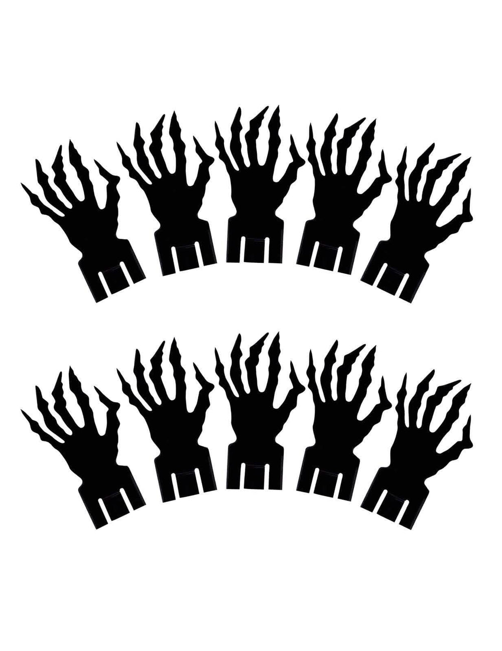 Decorațiune pentru pahare halloween negru lot de 10 piese în formă de mâini cu gheare